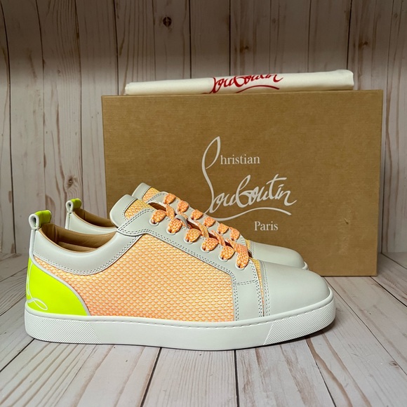 Christian Louboutin Fun Louis Junior White/Yellow Multi Sz 44 / 11 - Picture 2 of 15